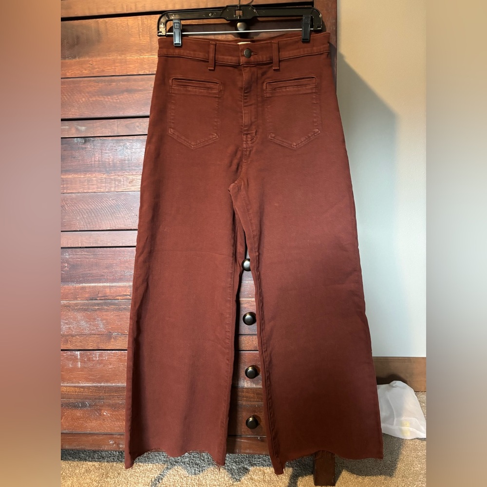 Madewell NWOT High-Waist Rust Brown Wide-Leg Jeans Sz 29 - Picture 2 of 10